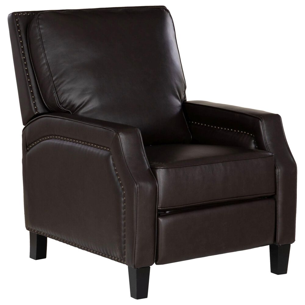 Linon Home Decor Portico Push Back Recliner in Chocolate, , large
