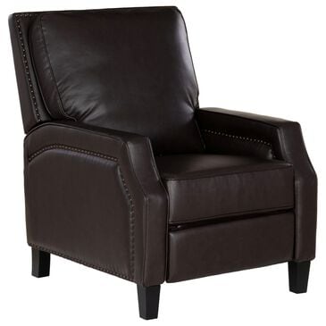 Linon Home Decor Portico Push Back Recliner in Chocolate, , large