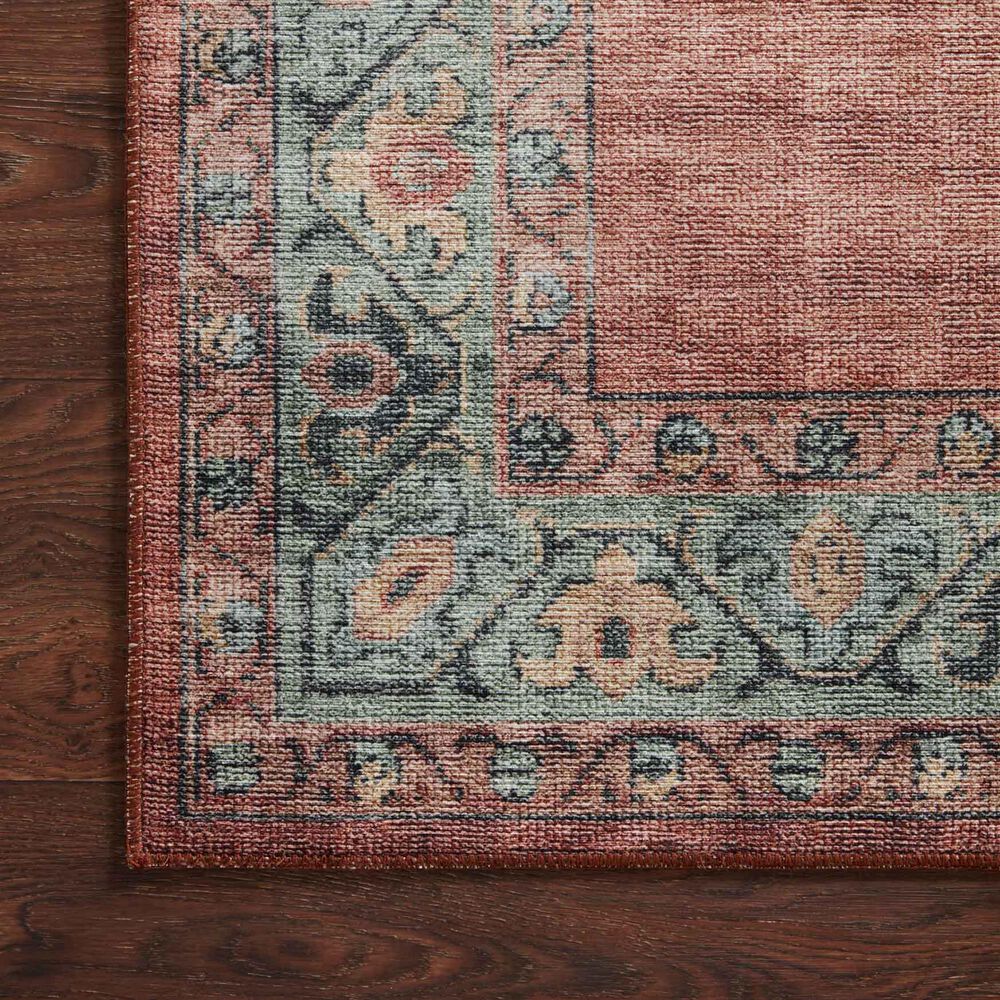 Loloi Heidi 2&#39; x 5&#39; Spice and Aqua Area Rug, , large