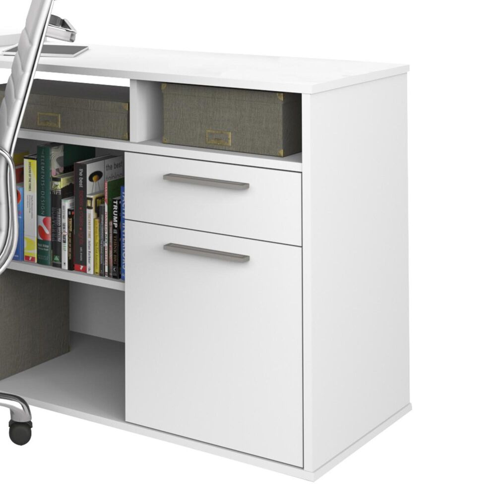 Bestar Solay LShaped Desk In White Nebraska Furniture Mart