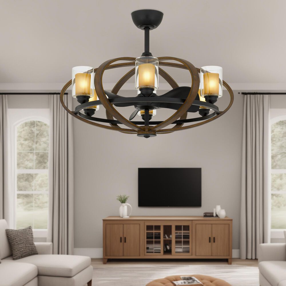Cal Lighting Summerville Ceiling Fandelier with Lights in Rustic, , large