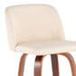 LumiSource Toriano Swivel Counter Stool with Cream Faux Leather Upholstery in Walnut and Chrome (Set of 2), , large