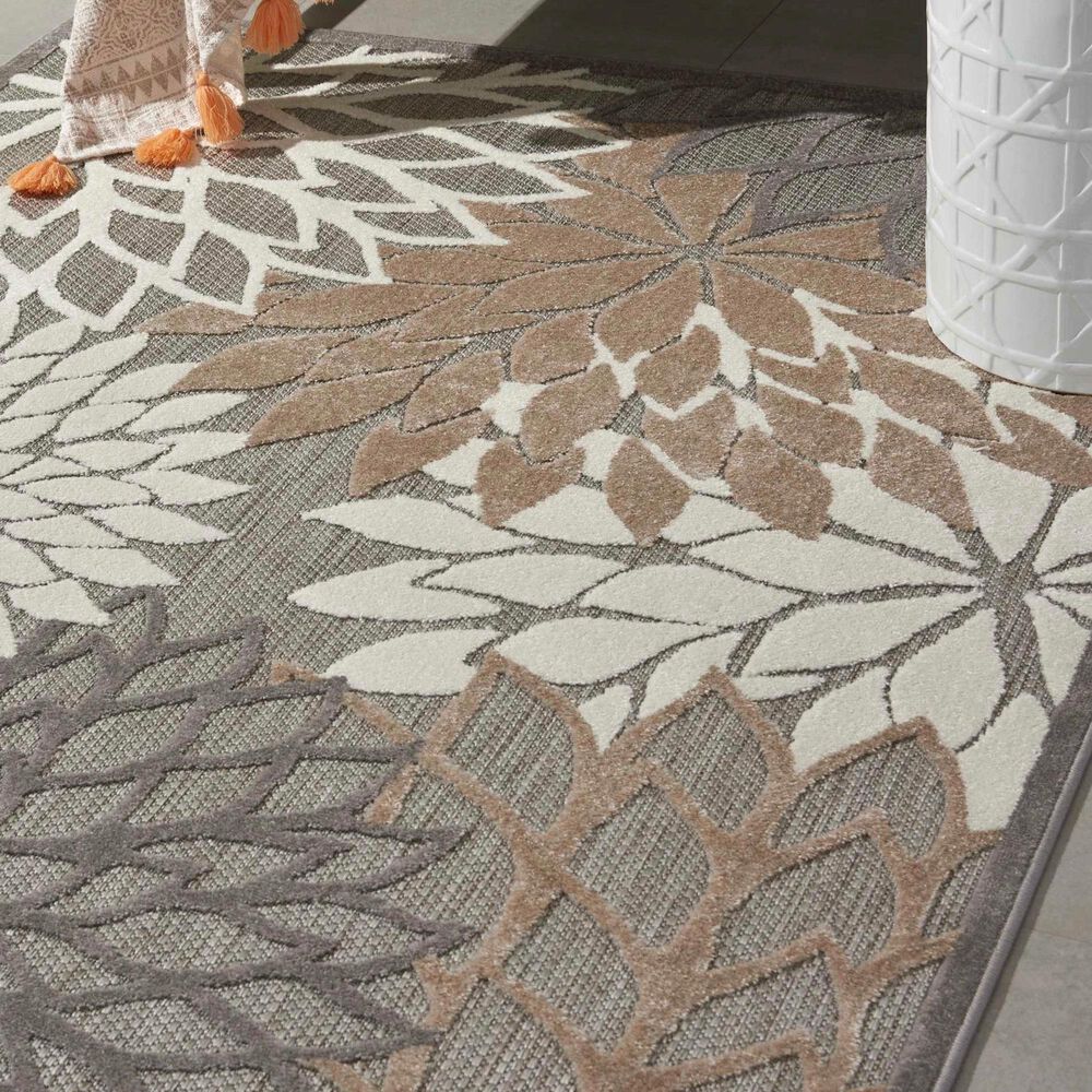 Nourison Aloha Floral 7&#39; x 10&#39; Natural Indoor/Outdoor Area Rug, , large