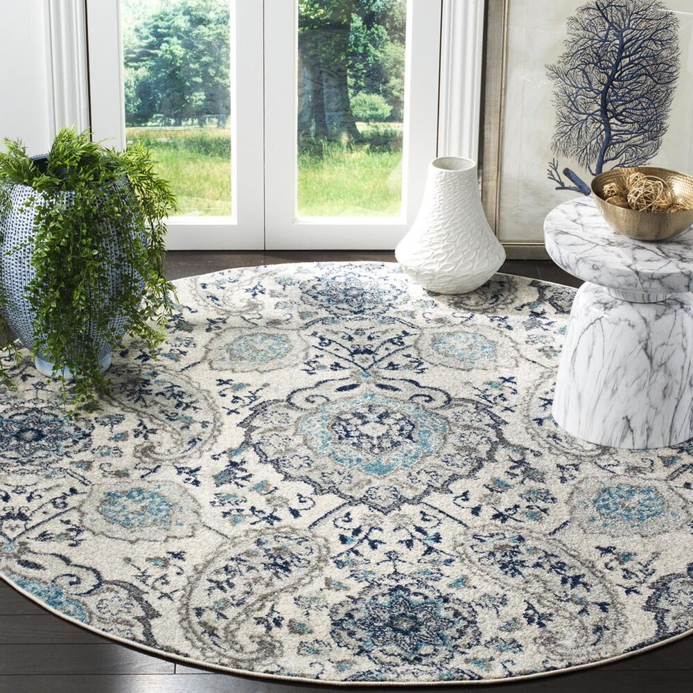 Safavieh Madison MAD600C-5R 5&#39; Round Cream/Light Grey Area Rug, , large