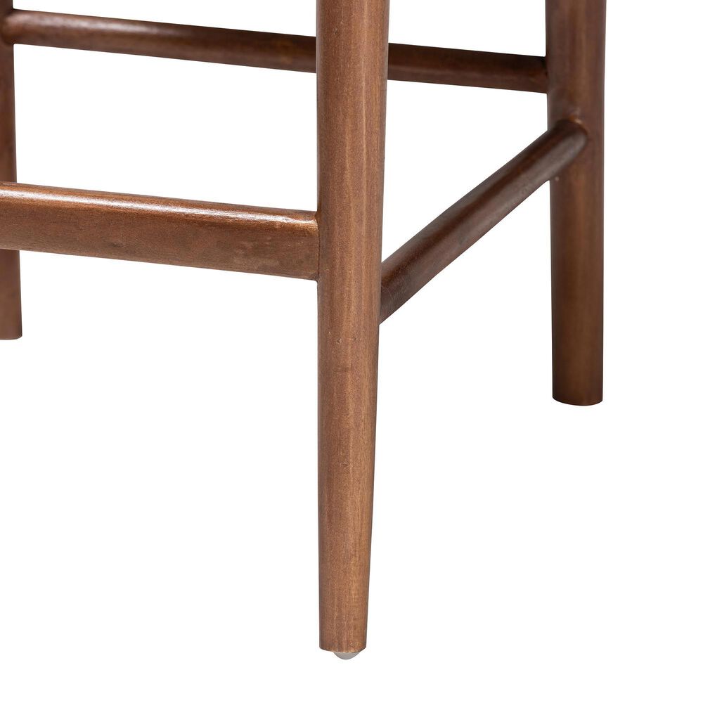 Baxton Studio Maryland Counter Stool in Natural and Walnut Brown, , large