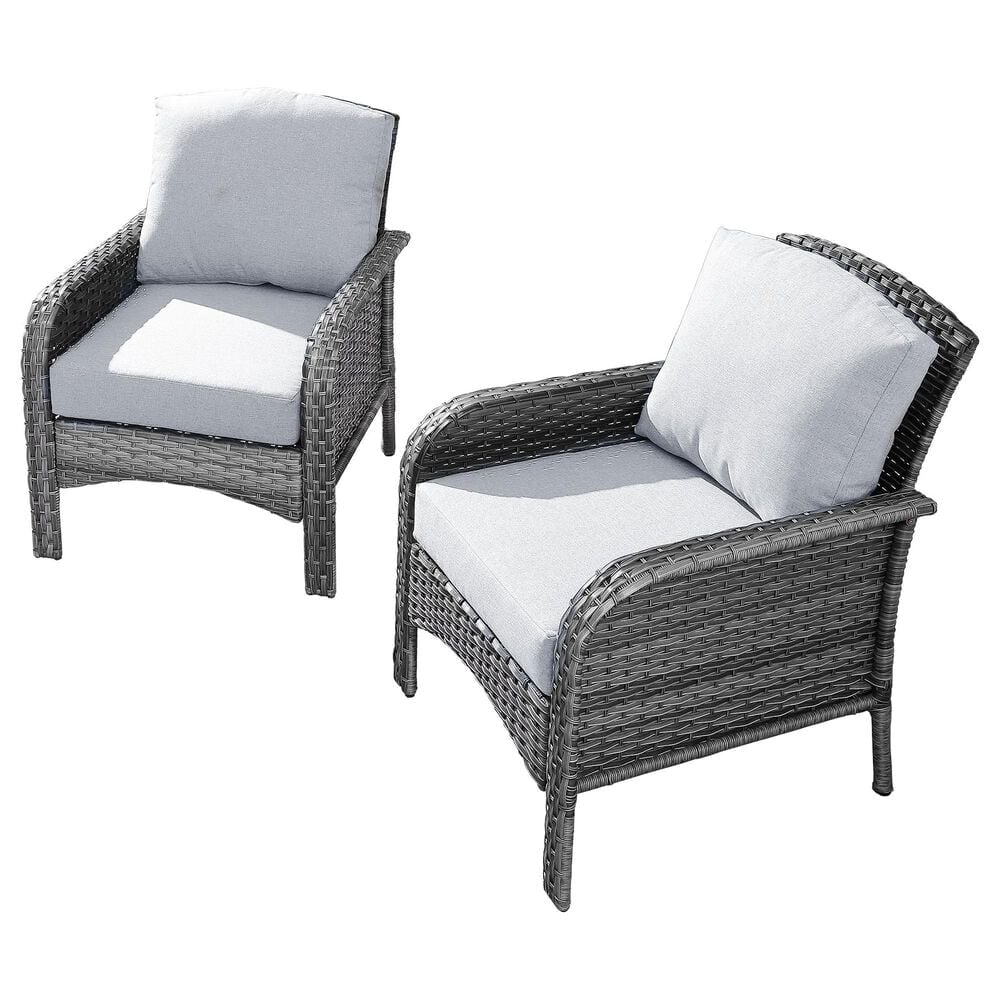 HOMLUX 27" Patio Single Chair in Grey (Set of 2), , large