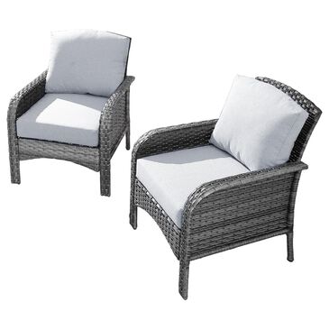 HOMLUX 27" Patio Chair in Grey (Set of 2), , large