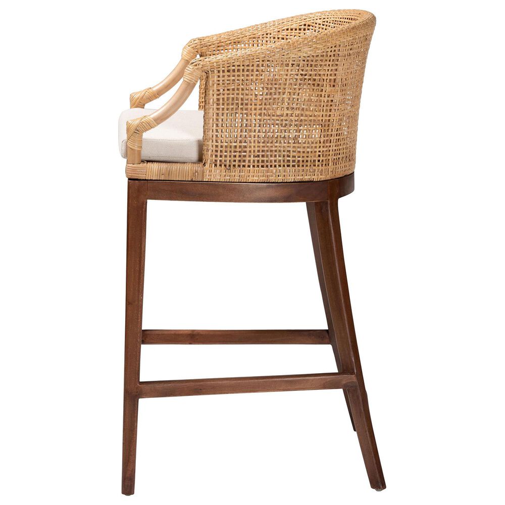 Baxton Studio Lumajang Bar Stool in Walnut Brown, , large
