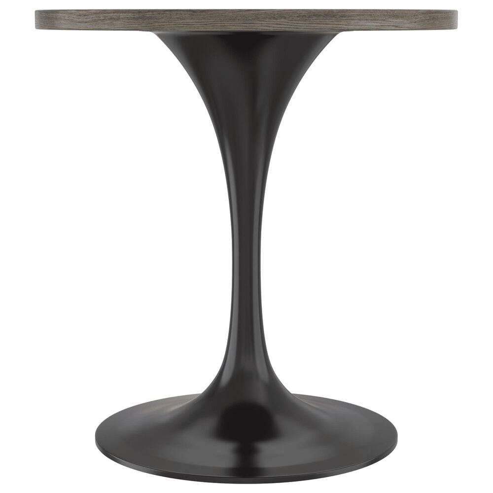 Leisuremod LeisureMod Verve Collection 27 Round Dining Table, Black Base with Dark Maple MDF Top, , large