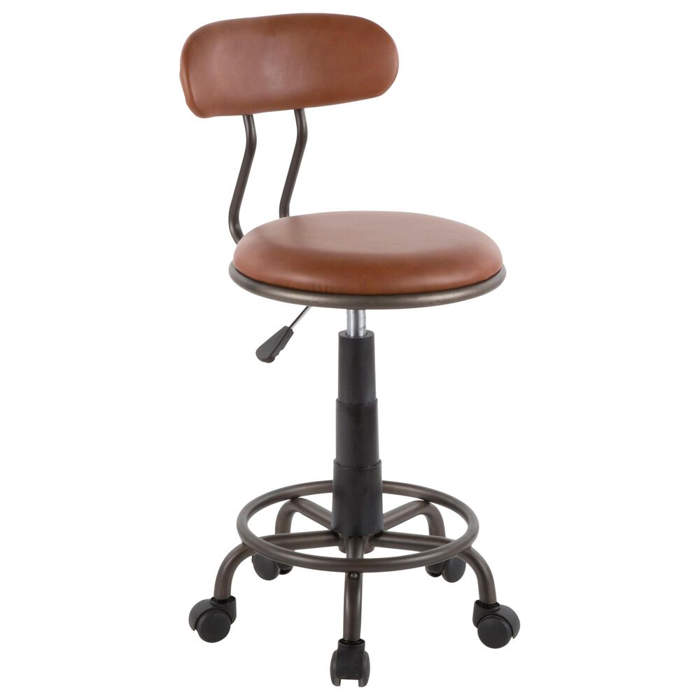 Lumisource Dakota Task Chair in Brown/Antique, , large