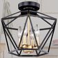 Vaxcel Turin 4-Light Semi Flush Mount in Noble Bronze and Natural Brass, , large