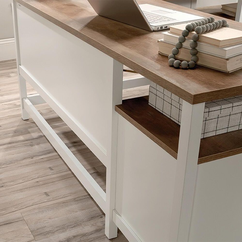 Sauder Cottage Road 2-Piece L-Shaped Desk with Hutch in White, , large