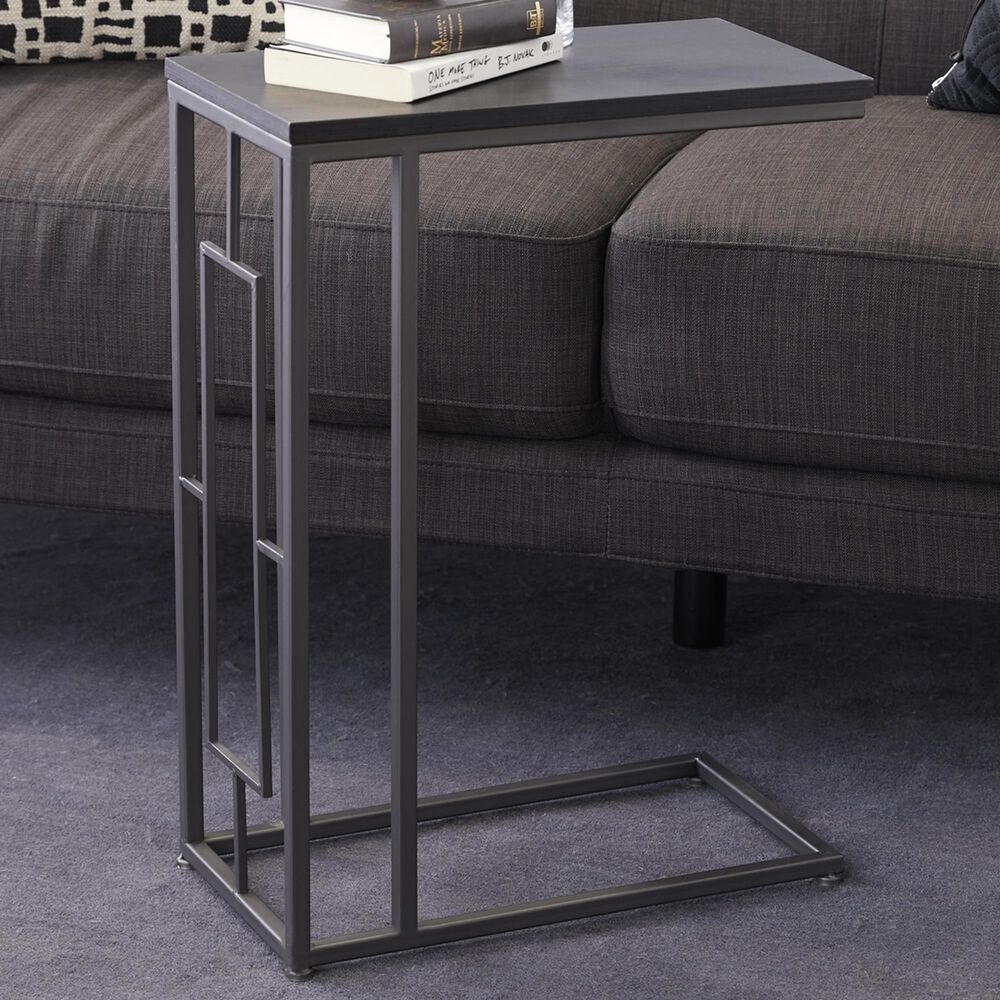 Maple and Jade C-Shaped End Table in Black, , large