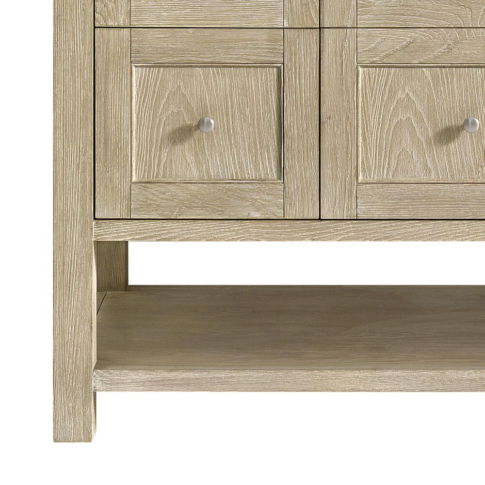 James Martin Vanities Breckenridge 48&quot; Single Vanity in Whitewashed Oak with Single Hole 3 cm White Zeus Quartz Top &amp; Backsplash, , large