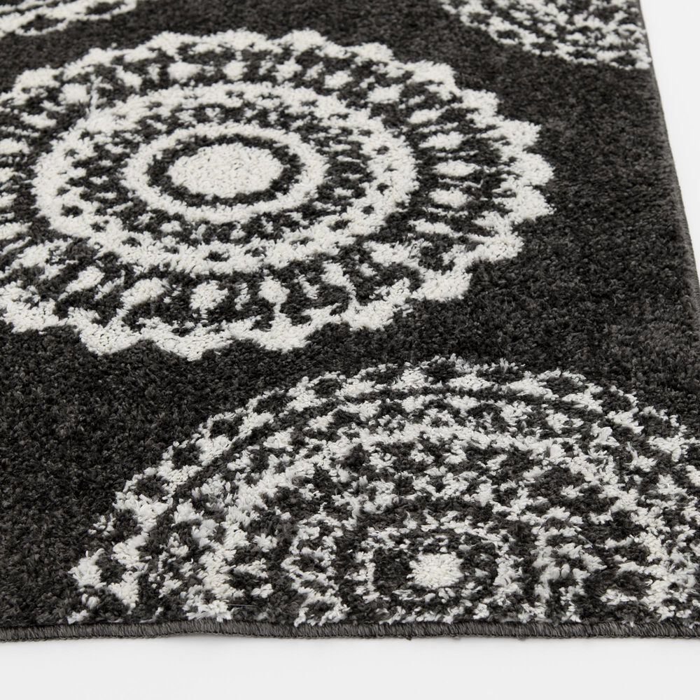 Central Oriental Salinas Medallion Soot and Buff 5' x 7' Area Rug, , large