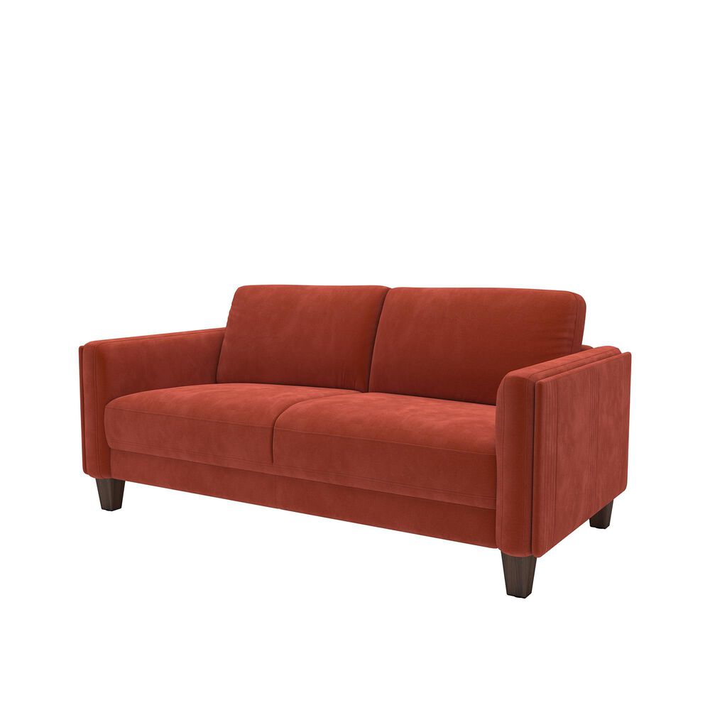 37B Loveseat in Burnt Orange Velvet, , large