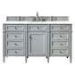 James Martin Vanities Brittany 48" Single Bathroom Vanity in Urban Gray with Single Hole 3 cm White Zeus Quartz Top and Rectangular Sink, , large