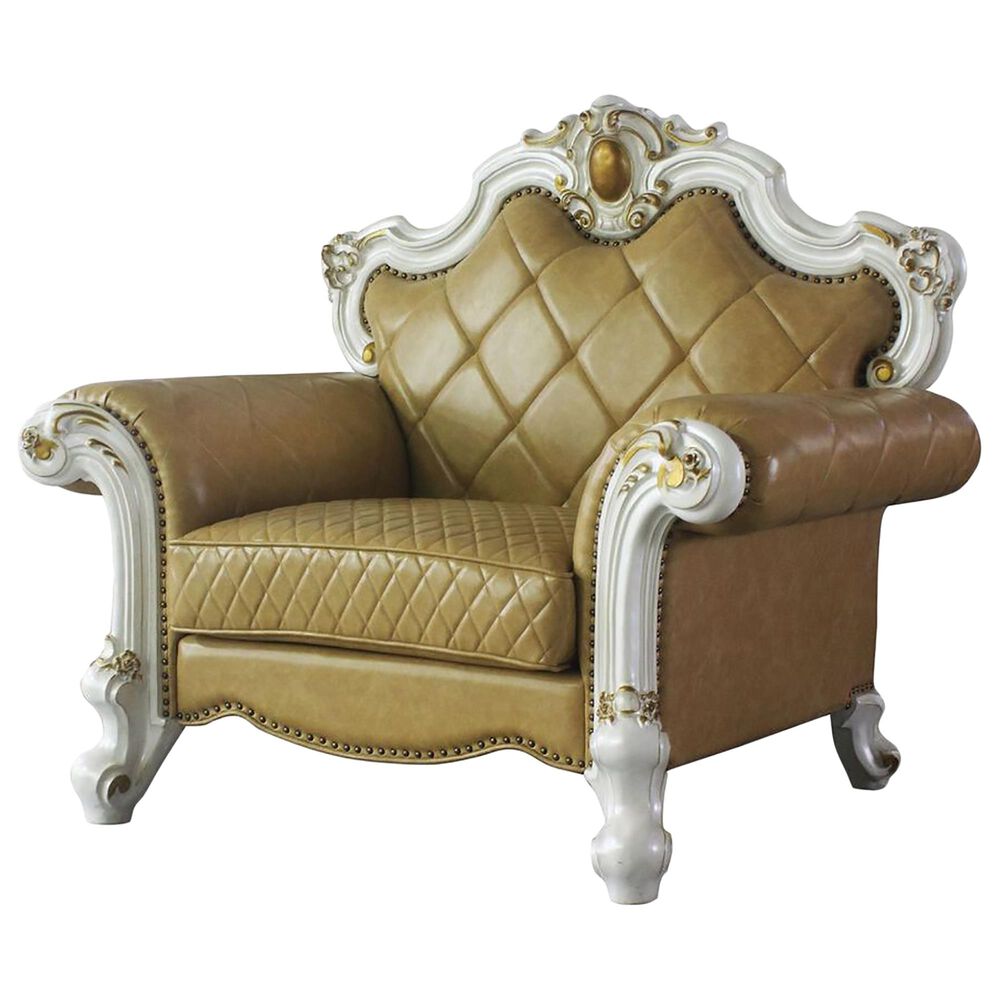 Gunnison Co. Picardy Chair with Pillow in Antique Pearl and Butterscotch, , large