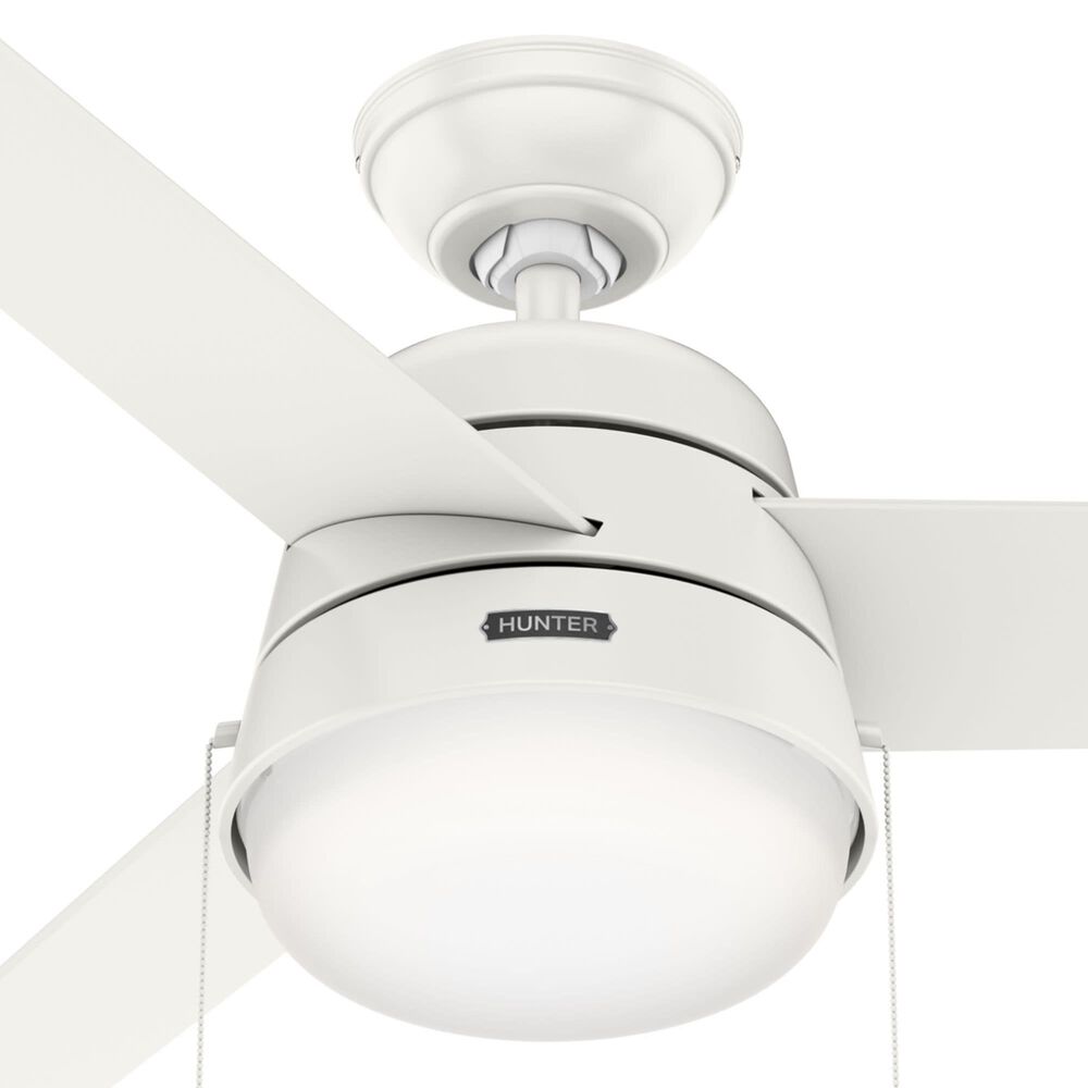 Hunter Aker 52&quot; Ceiling Fan with LED Lights in Fresh White, , large