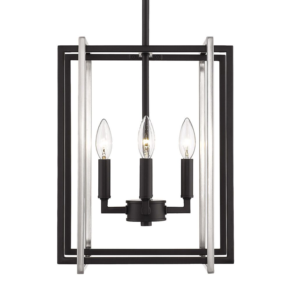 Golden Lighting Tribeca 4-Light Chandelier in Matte Black and Pewter, , large