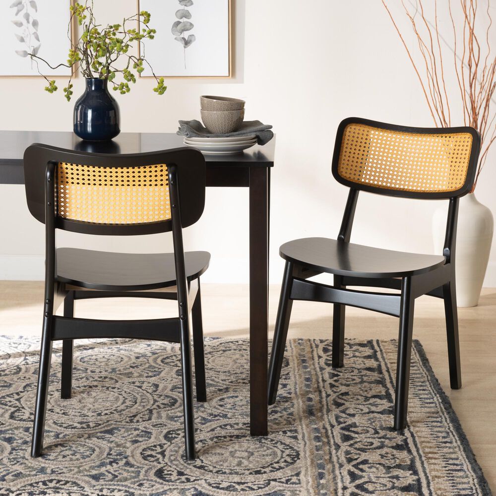 Baxton Studio Tafari Side Chair in Dark Brown and Light Brown (Set of 2), , large