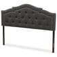 Baxton Studio Edith Queen Upholstered Panel Headboard in Dark Grey, , large