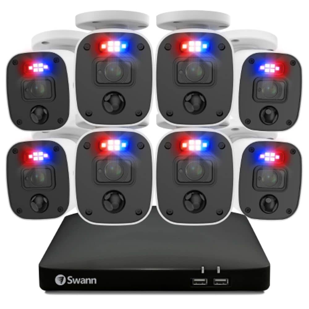 Swann Enforcer 8 Camera 8 Channel 1080p Full HD DVR 1TB HDD Security System with Mic in White, , large