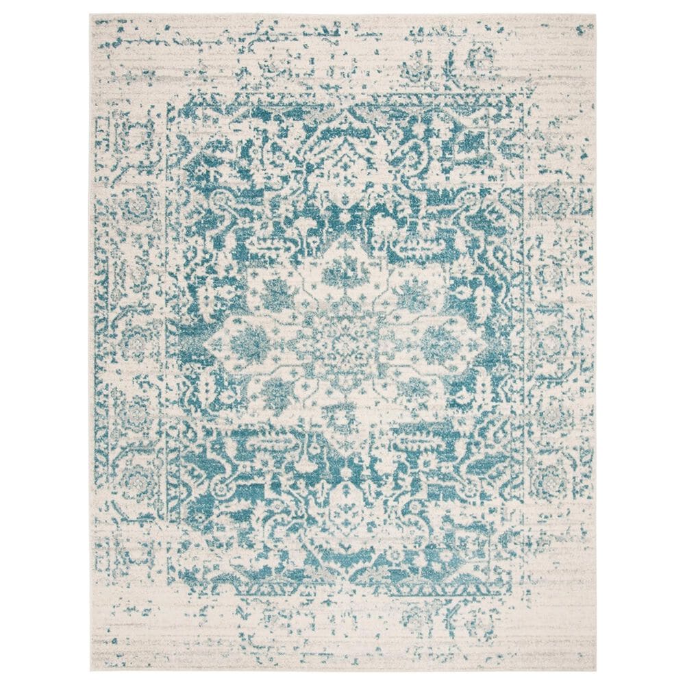 Safavieh Madison MAD603J 11" x 15" Teal and Ivory Area Rug, , large