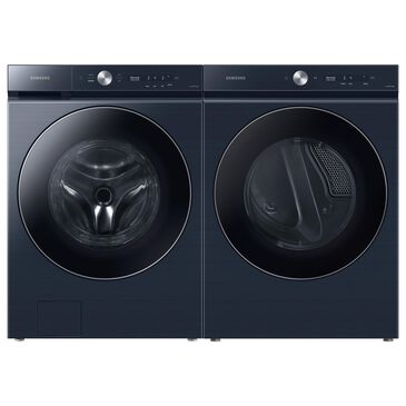 Samsung Bespoke 5.3 Cu. Ft. Front Load Washer and 7.6 Cu. Ft. Gas Dryer Laundry Pair in Brushed Navy, , large