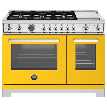 Bertazzoni Professional 7.0 Cu. Ft. Freestanding Dual Fuel Range in Giallo, , large