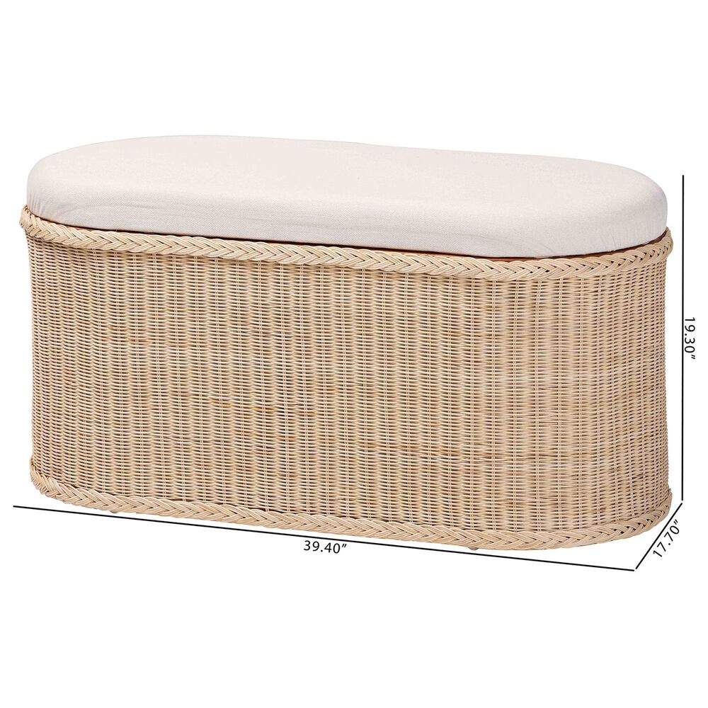 Baxton Studio Barid Oval Storage Bench in Natural, , large
