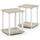 HOMLUX 2-Tier End Table in Sonoma Oak and White (Set of 2), , large