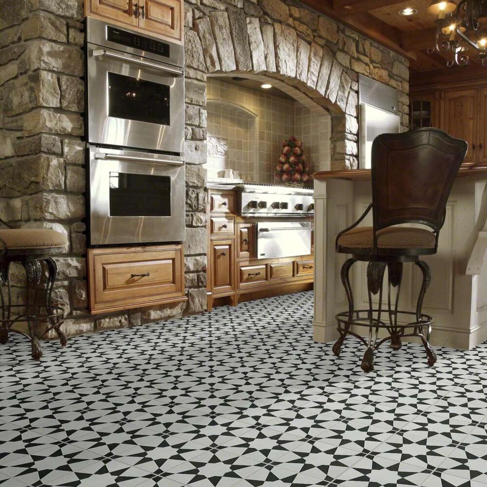Shaw Revival Josefina Onyx 8&quot; x 8&quot; Porcelain Tile, , large