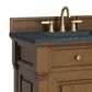 James Martin Vanities Brookfield 60" Double Bathroom Vanity in Honey Oak with 3 cm Charcoal Soapstone Quartz Top and Rectangular Sinks, , large