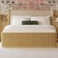 37B Sylvie Queen Upholstered Panel Bed in Natural, , large