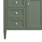James Martin Vanities Brittany 30" Single Bathroom Vanity in Smokey Celadon with 3 cm Carrara White Marble Top and Rectangular Sink, , large