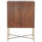 Home Trends & Design Cosmopolitan Bar Cabinet in Honey Brown and Antique Gold, , large
