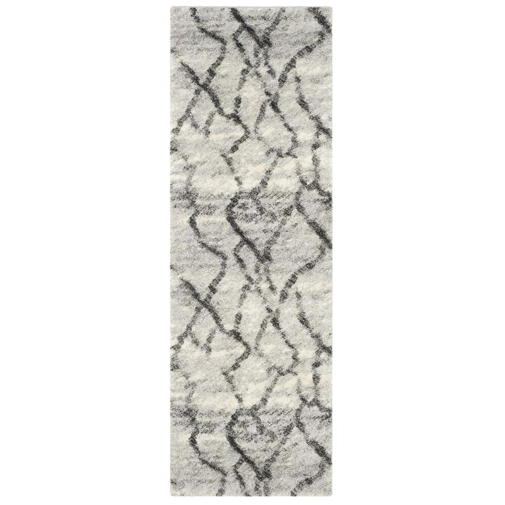 Safavieh Retro RET2144-7990 2"3" x 11" Light Grey and Black Runner, , large