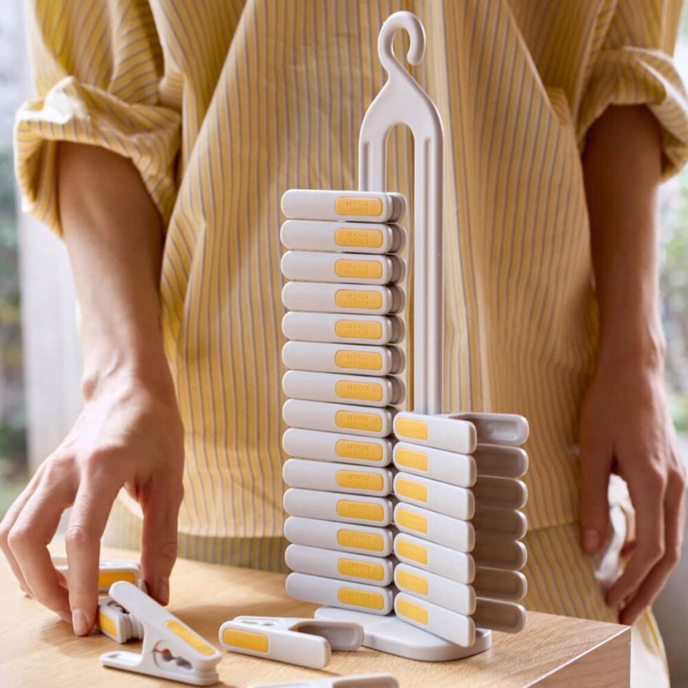 Joseph Joseph PegStore 30-Piece Clothes Pin Set with Storage Stand in Stone, , large