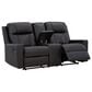 Ashley Mackmenville Manual Double Reclining Loveseat with Console in Carbon, , large