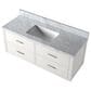 Lexora Home Castor 48" Single Bathroom Vanity in White with 2 cm White Carrara Marble Top and Rectangular Sink, , large