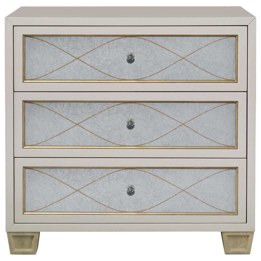 Century Avery 3-Drawer Nightstand in Pale, Neutral and Gold, , large