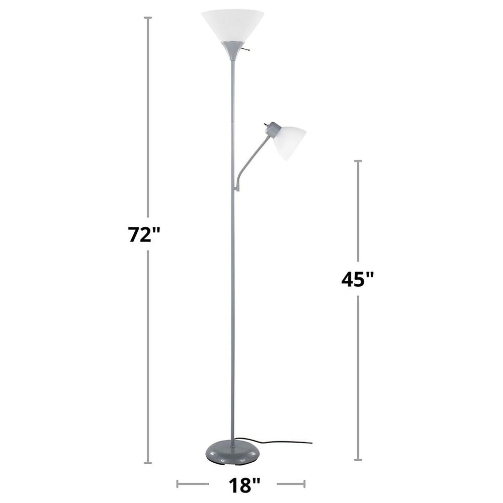 Grandview Gallery Dual Shade Floor Lamp in Silver, , large