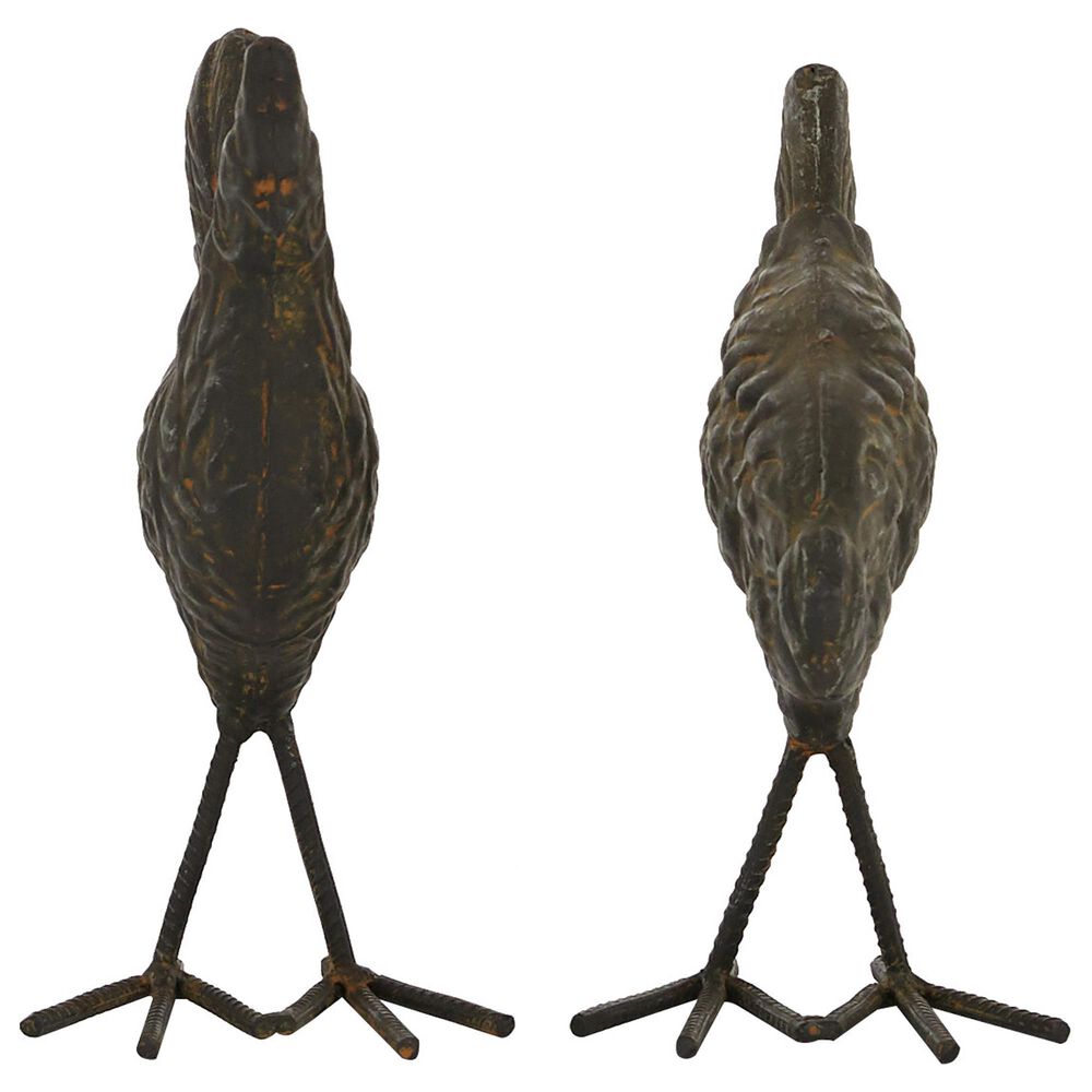 Maple and Jade Farmhouse Metal Chicken Sculpture in Bronze &#40;Set of 2&#41;, , large
