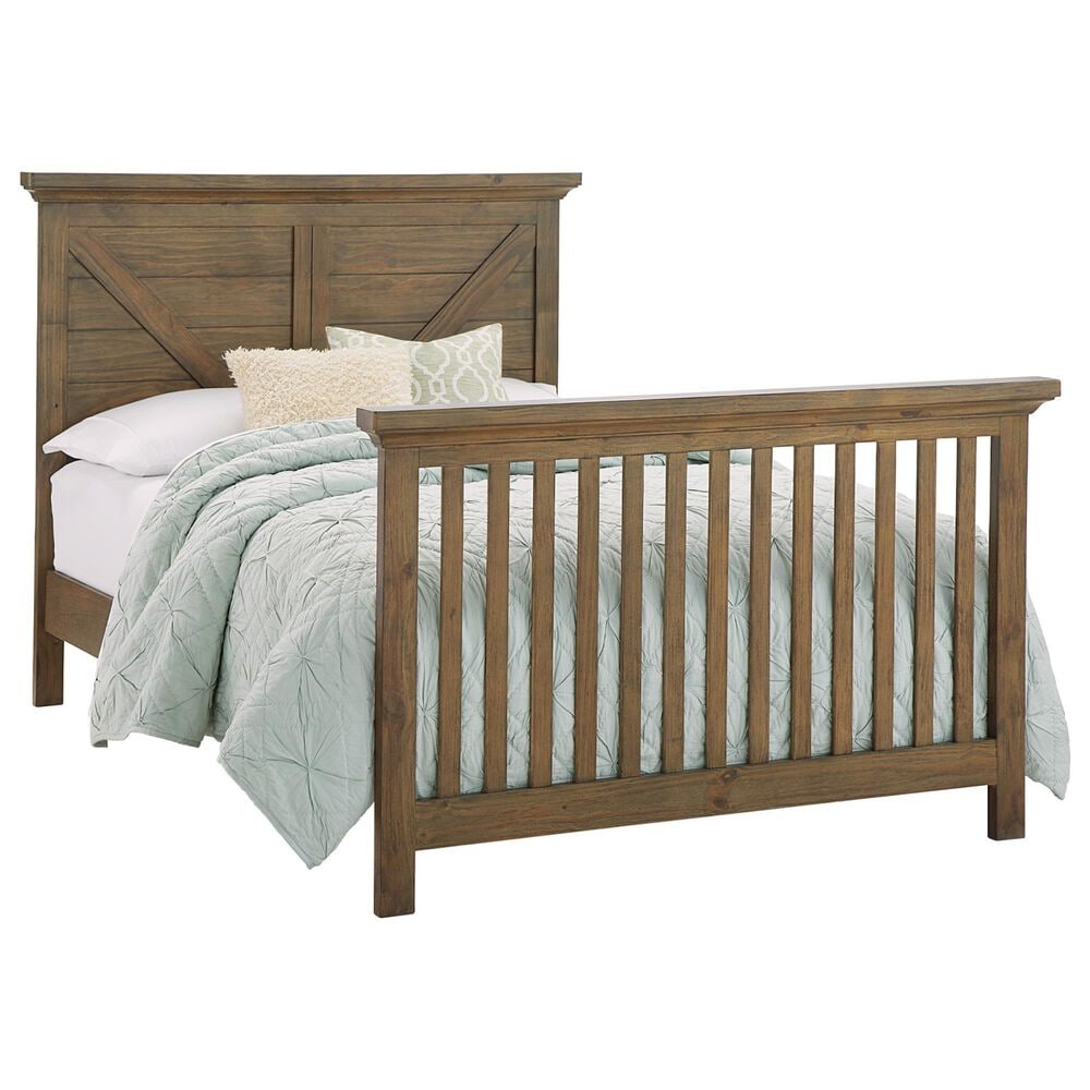 Eastern Shore Westfield Full Panel Platform Panel Bed and Nightstand in Harvest Brown, , large