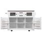 HOMLUX 54.9" Kitchen Island with Drop Leaf in White and Brown, , large