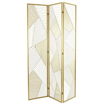 Maple and Jade 3-Panel Folding Screen in Gold, , large