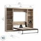 Bestar Pur 109" Full Murphy Storage Bed in Rustic Brown, , large