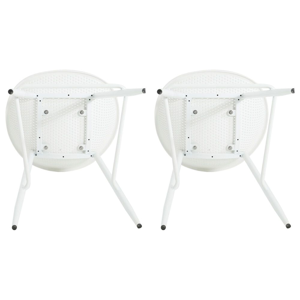 Hearth and Haven Gable Outdoor Barstool with Metal Frame in White (Set of 2), , large
