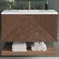 James Martin Vanities Marcello 36" Single Bathroom Vanity in Chestnut with 3 cm White Zeus Quartz Top and Rectangular Sink, , large